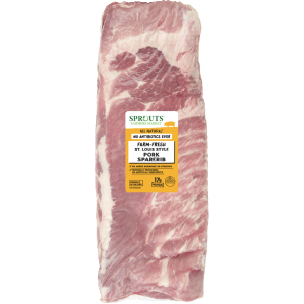 Sprouts St. Louis Pork Spareribs, Previously Frozen No Antibiotics Ever