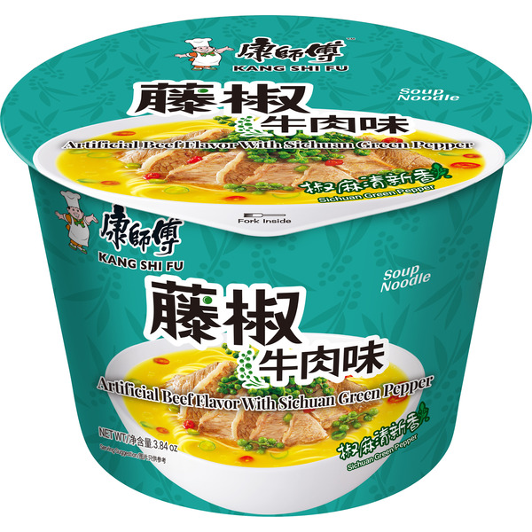 Kangshifu KSF Spicy Green Pepper & Beef Flavored Instant Noodles Bowl
