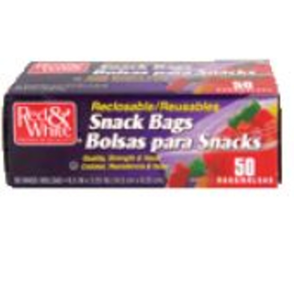 Red & White - Snack Bag Snap - 50 Ct