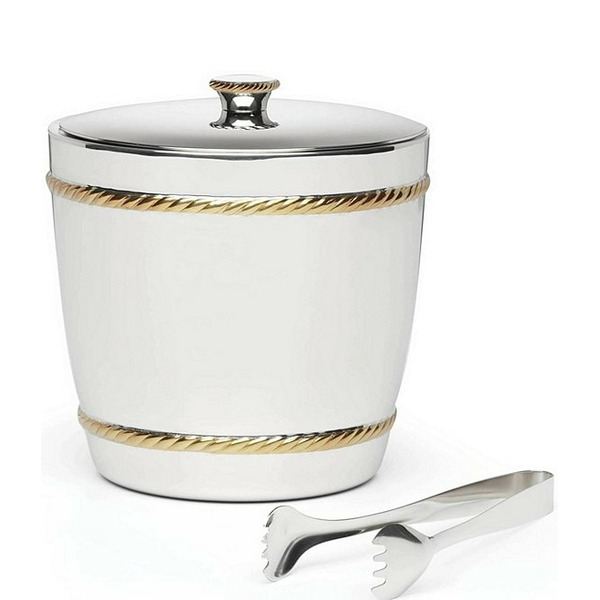 Reed & Barton Reed  Barton Roseland Ice Bucket  Tongs