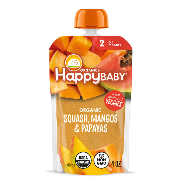 Happy Baby Organics Clearly Crafted Stage 2 Mango Papaya Pouch
