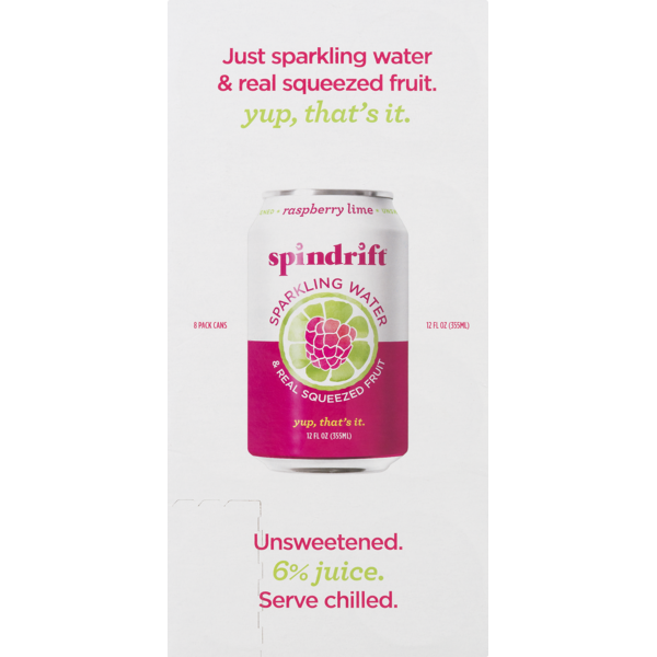 Spindrift Sparkling Water Raspberry Lime (12 fl oz) from Safeway