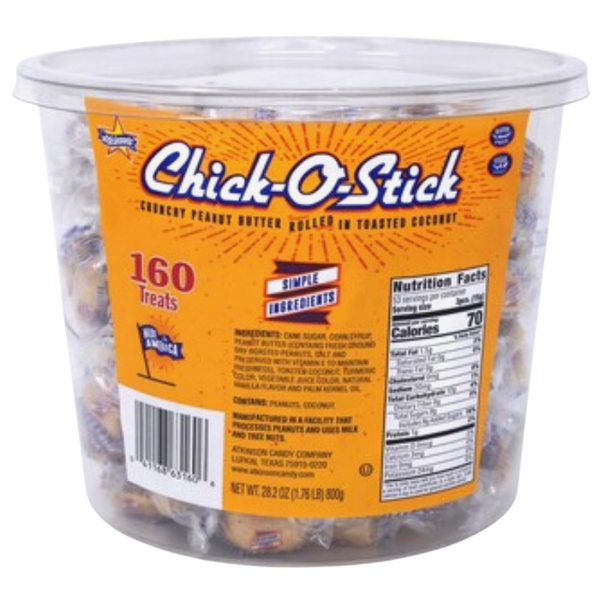 Atkinson's - Chick O Stick Peanut Butter Coconut Candy - 160 Ct