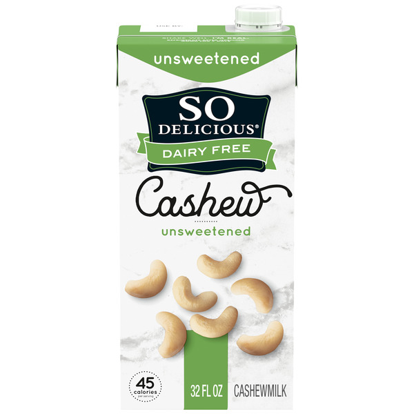 So Delicious Dairy Free Unsweetened Cashewmilk Beverage