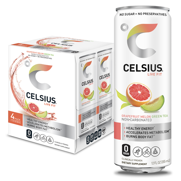 Celsius Green Tea, Grapefruit Melon, Non-Carbonated (4 ct) - Instacart