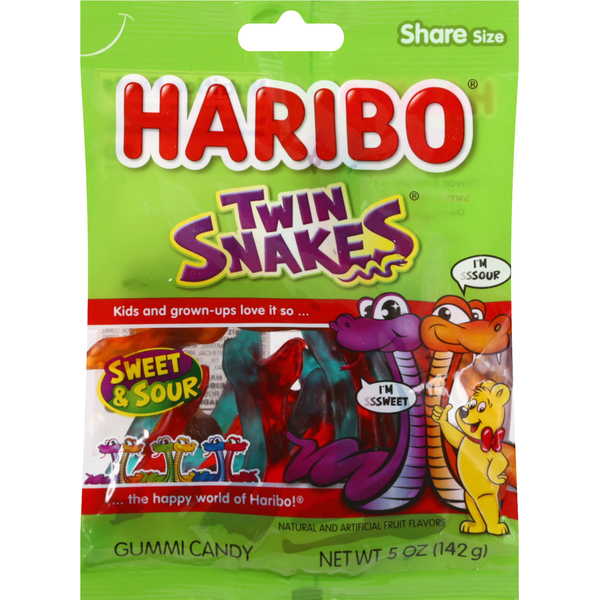 HARIBO Twin Snakes Gummi Candy, Share Size