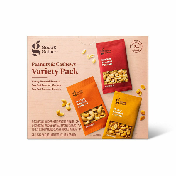 Good & Gather Peanuts and Cashews Variety Pack - 24ct - Good & Gather™
