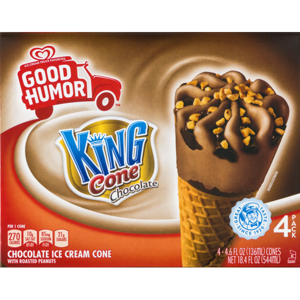 Good Humor King Cone Chocolate Ice Cream Cone (4.6 fl oz) Instacart