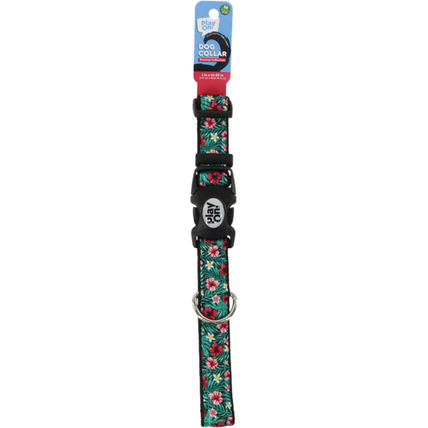Play On Floral Puffy Dog Collar, Medium