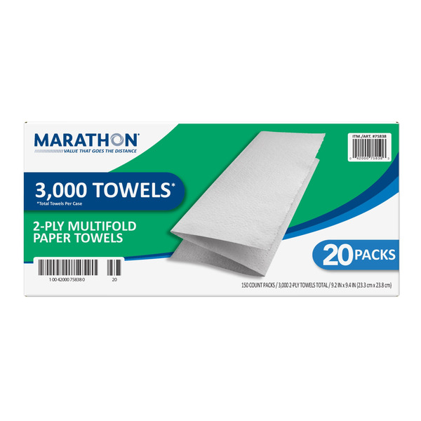 2-Ply Multi Fold Paper Towels, 20 ct