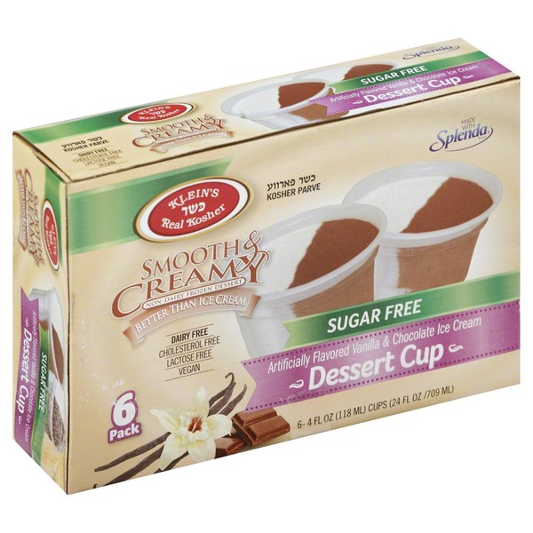 Klein S Frozen Dessert Non Dairy Sugar Free Vanilla Chocolate Dessert Cup 6 Pack 6 Instacart