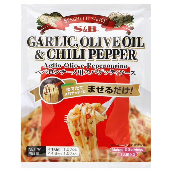 S&B Spaghetti Sauce, Garlic, Olive Oil & Chili Pepper (1.57 oz) from