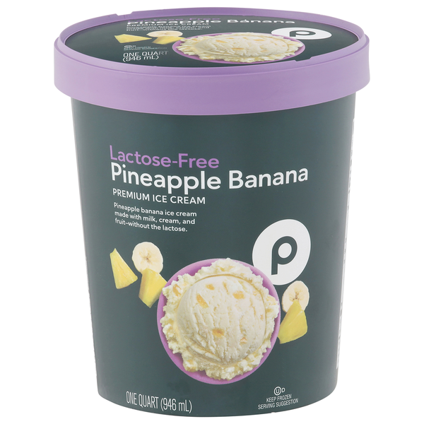Publix Ice Cream, Lactose-Free, Pineapple Banana, Premium Same-Day