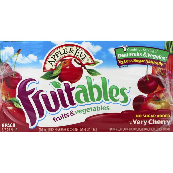 Apple & Eve Juice Beverage, Fruits & Vegetables, Very Cherry, Boxes, 8
