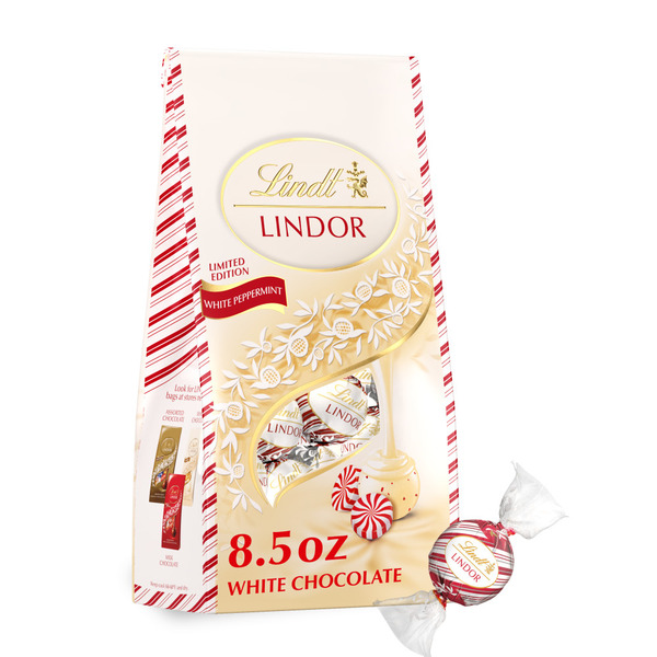 Lindt LINDOR Peppermint White Chocolate Candy Truffles Same-Day