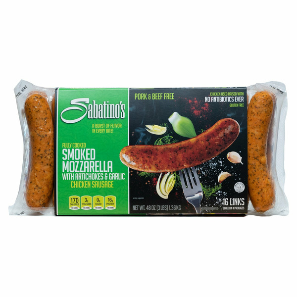 Sabatino's Sausage Chicken Garlic Sausage Pork Free, 24 oz