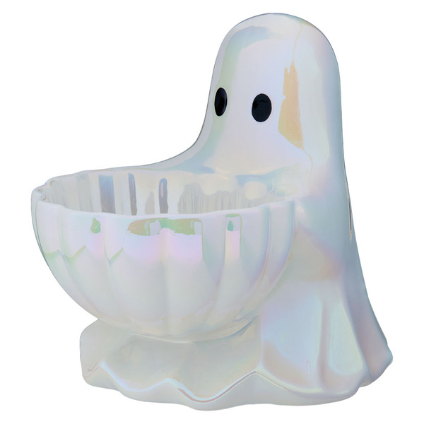 The Halloween Collection Ceramic Ghost with Bowl, White Same-Day
