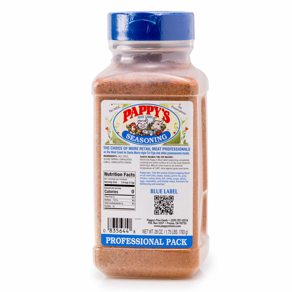 Prime Rib Blue Label Pappy's Fajita Seasoning Pappy's Choice BBQ Seasoning 50% Less Salt 28oz Size