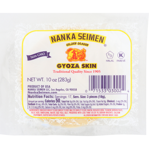 Nanka Seimen Golden Dragon Gyoza Skins Same-Day Delivery | Super King