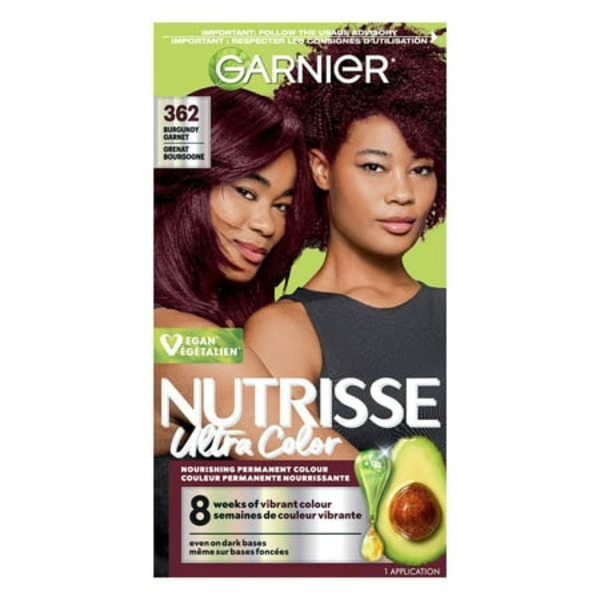 Walmart Garnier Shade 362 Double Tone Reds Burgundy Garnet Nutrisse ...