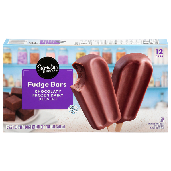 Signature SELECT Chocolaty Fudge Bars Frozen Dairy Dessert