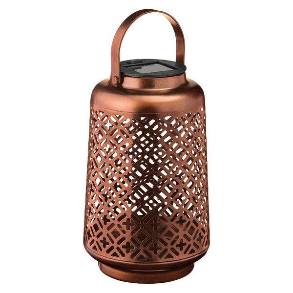 Belavi Solar Decorative Metal Lantern, Bronze Diamond Same-Day