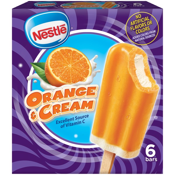 Nestle Orange & Cream Fruit Ice & Frozen Dairy Dessert Bars (6 ct