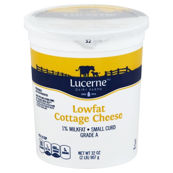 Lucerne Cottage Cheese, Small Curd, 1 Milkfat, Lowfat (32 oz) from