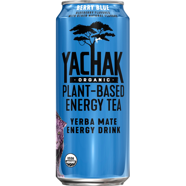 YACHAK Energy Drink, Organic, Berry Blue, Yerba Mate Same-Day