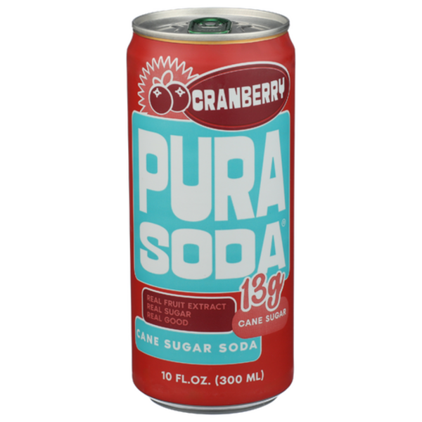 Pura Soda Cranberry Cane Sugar Soda