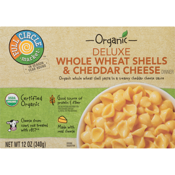 Full Circle Deluxe Whole Wheat Shells & Cheddar Cheese Dinner (12 oz