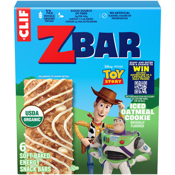 ZBAR Iced Oatmeal Cookie, Soft-Baked Energy Snack Bars, Organic
