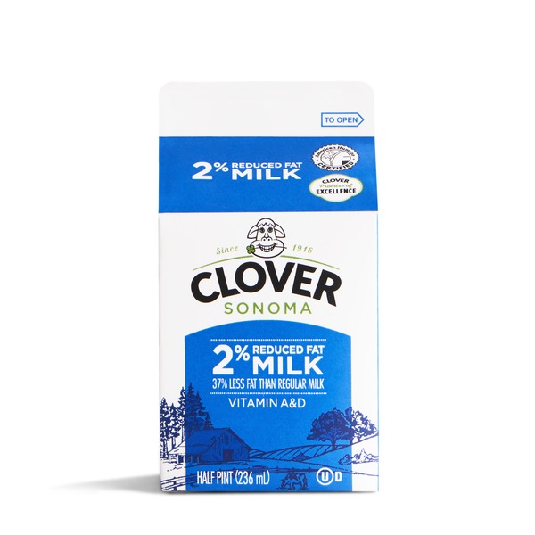 Clover Sonoma Conventional Reduced Fat 2% Milk Half Pint