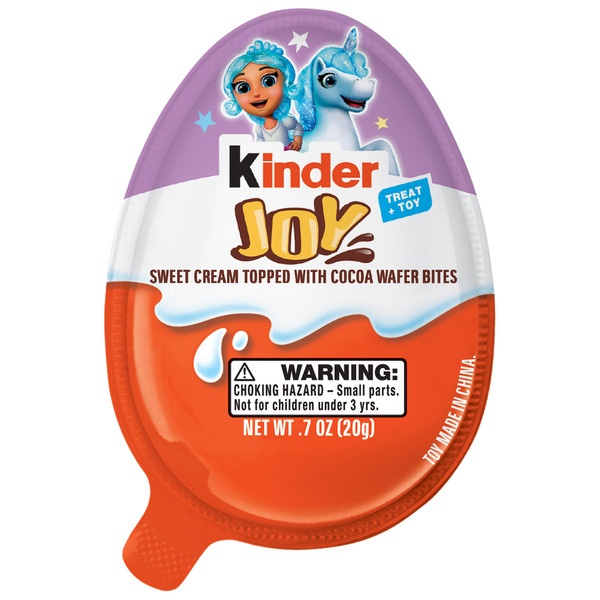 Kinder Joy Egg, Sweet Cream with Crispy Wafer Bites Filled with Cocoa Cream, Individually Wrapped Egg Toy, 0.7 oz