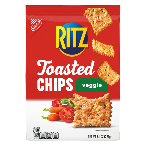 Ritz Toasted Chips Veggie Crackers, Party Snacks 8.1 oz Same-Day