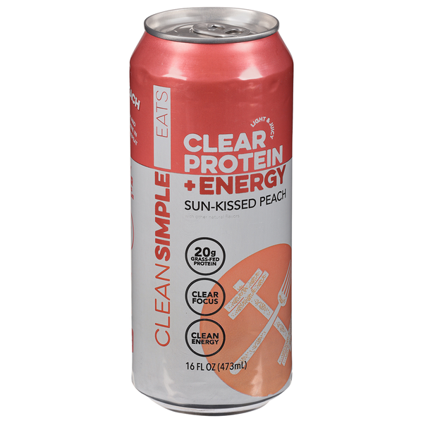Clean Simple Eats Clear Protein + Energy, Sun-Kissed Peach Same