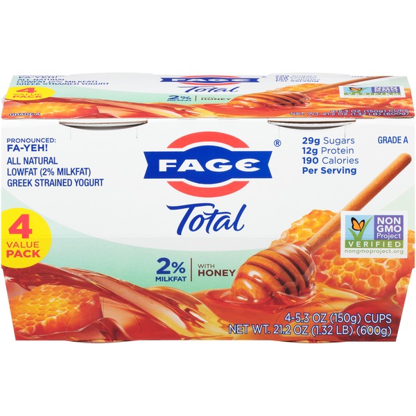 Fage Total Honey Milkfat All Natural Lowfat Greek Strained Yogurt (5.3