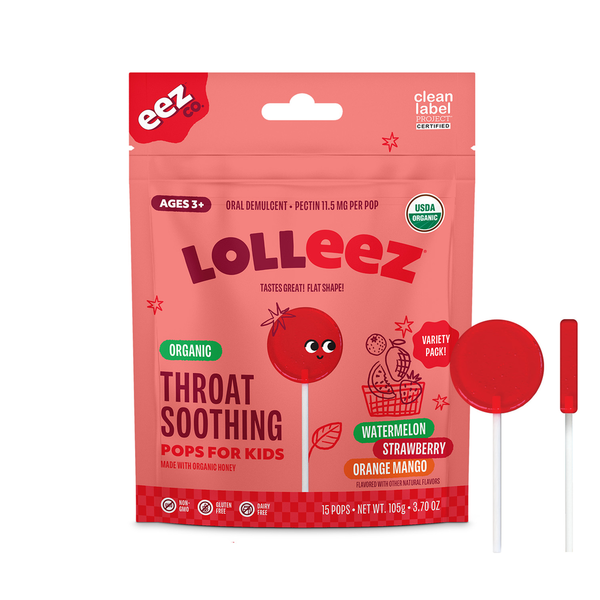 Lolleez Organic Throat Soothing Pops for Kids, Variety Pack Same