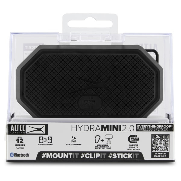 Altec Lansing HydraMini 2.0 Everything Proof Portable Speaker - Black & Gray