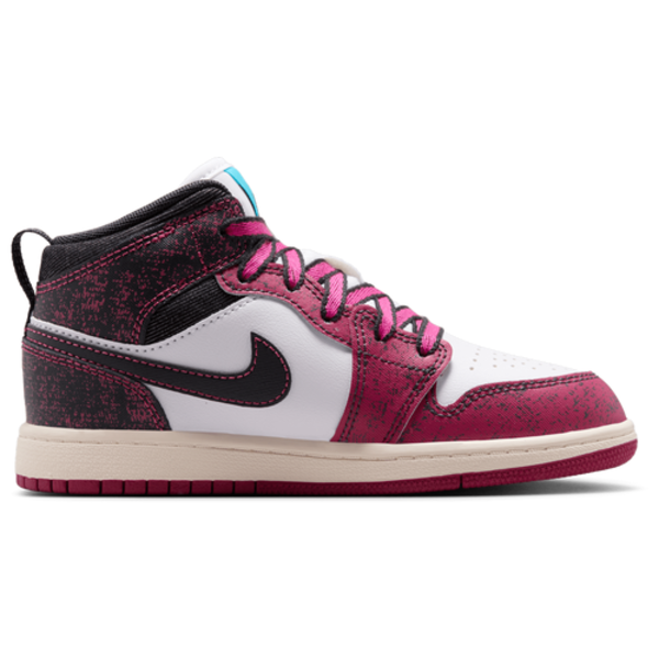 Jordan Kids' Preschool Air Jordan 1 Mid Basketball Shoes, Size 11.0K, Medium/D - Purple/Pink/White/Blue