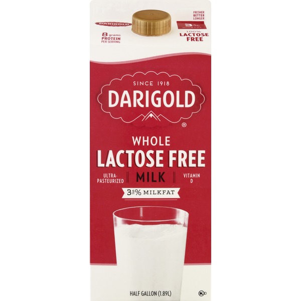 Darigold Milk, Lactose Free, Whole, 3.5 Milkfat (0.5 gal) from Safeway