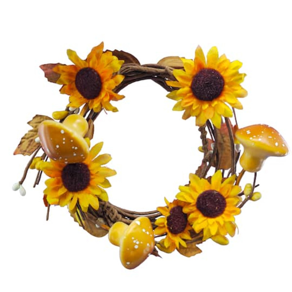 Ashland Sunflower & Mushroom Coiled Garland - Yellow