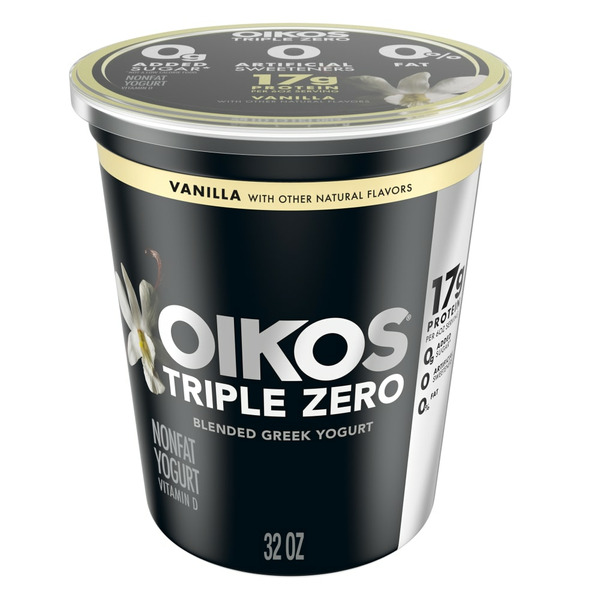 Oikos Vanilla 17g Protein, Nonfat Greek Yogurt Tub