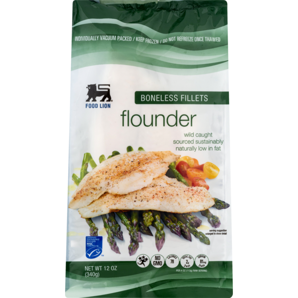 Food Lion Flounder, Boneless, Fillets, Pouch (12 oz) Instacart