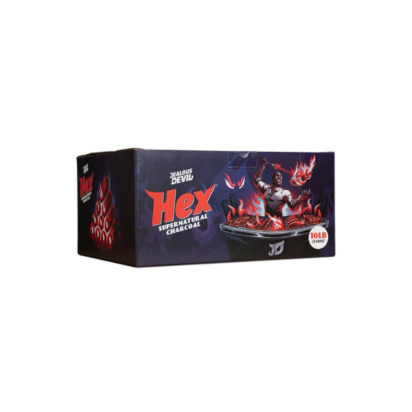 Jealous Devil 10 Lbs. Hex Charcoal - Ultra-high Heat, Long Lasting, 100% Pure Hardwood For Grilling, Briquet Consistency, Lump Purity
