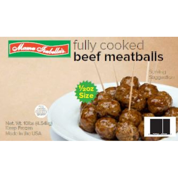 Frozen Mama Isabella's - Fully Cooked Beef Meatballs, 1/2-oz each - 10 lbs