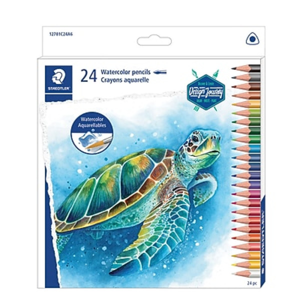 STAEDTLER Watercolour Pencils Set, 2.9 mm Lead Size, Assorted Lead, Wood Barrel