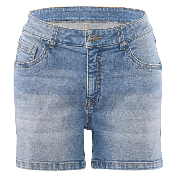 【送料&関税込】ChloAC Salmon Denim Shorts Serra Cuffed Denim Shorts, Large - Light Blue Same-Day