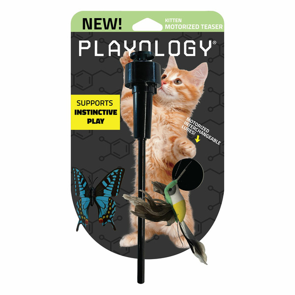 Playology Motorized Hummingbird & Butterfly Teaser Cat Toy - Green