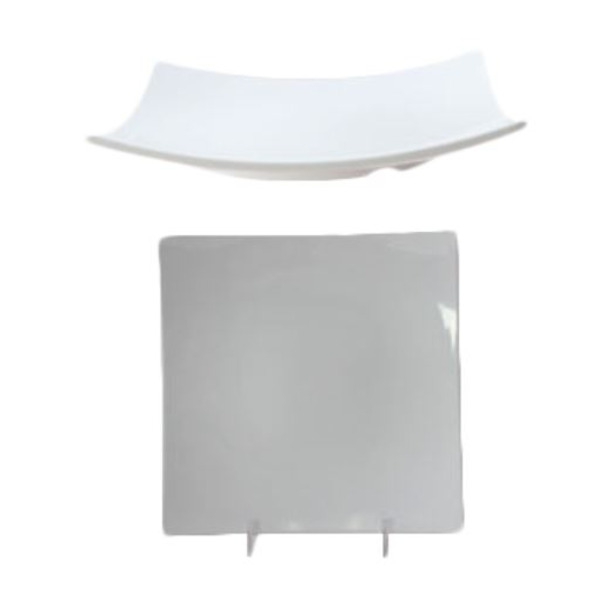 Thunder - Square Flare Plate, 10", White Melamine